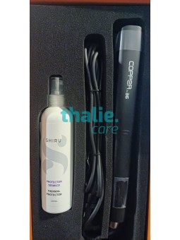 Comprar Plancha Asuer AG Copper Negra Black Edition + estuche y Protector Shiru 250 ml en Tenacillas y Planchas por sólo 84,90 € o un precio específico de 84,90 € en Thalie Care